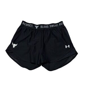 Under Armour Project Rock Women's Athletic Running Gym Shorts Black Sz XS 25 x 3